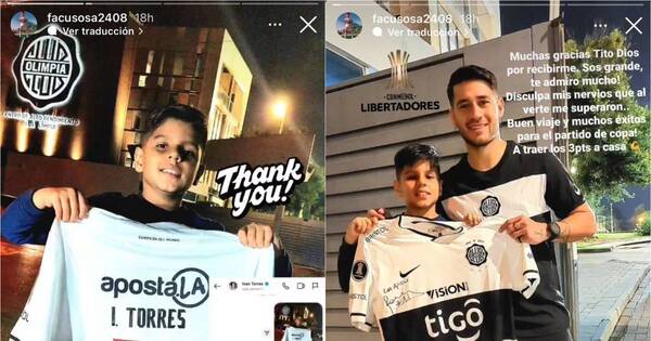 La Nación / Tito Torres emocionó a un mini hincha firmándole su camiseta