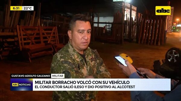 Video: Militar borracho tumbó con su vehículo - ABC Noticias - ABC Color