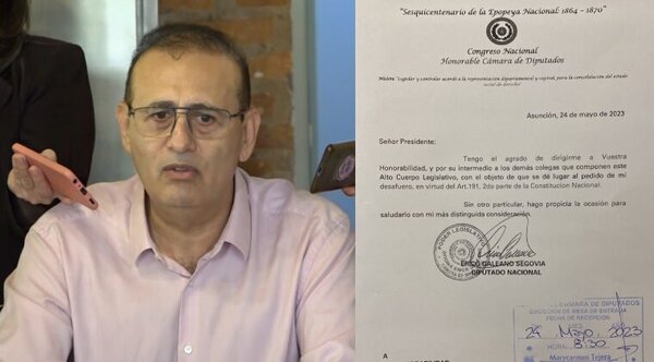 El Diputado Erico Galeano pide su desafuero - Noticiero Paraguay