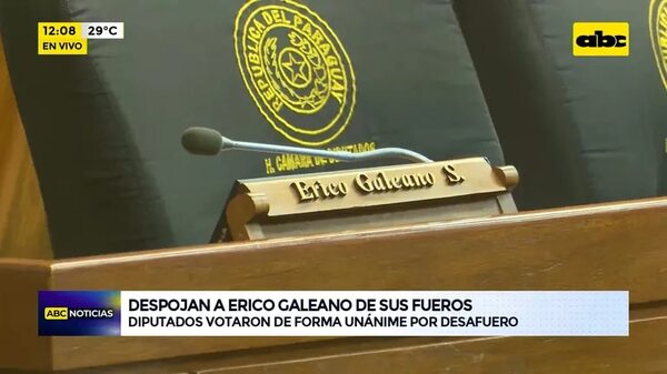 Video: Despojan a Erico Galeano de sus fueros - ABC Noticias - ABC Color