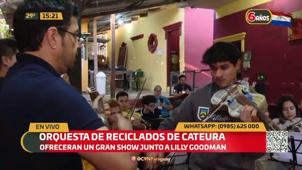 Ultimando los detalles con la Orquesta de reciclados de Cateura - C9N