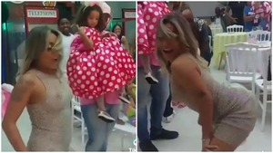 Una mamá realiza un baile escandaloso en el cumpleaños de su hija ante los presentes