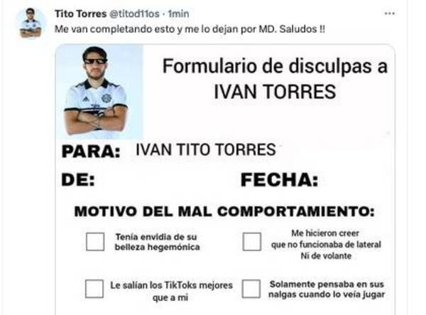 "Tito" Torres metió un gol y saltaron los memes