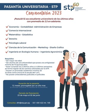 La STP convoca a universitarios para su Programa de Pasantía - .::Agencia IP::.