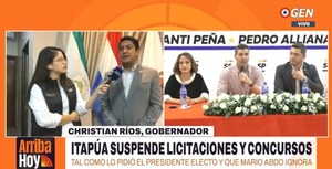 Gobernación de Itapúa suspende licitaciones no urgentes - ADN Digital
