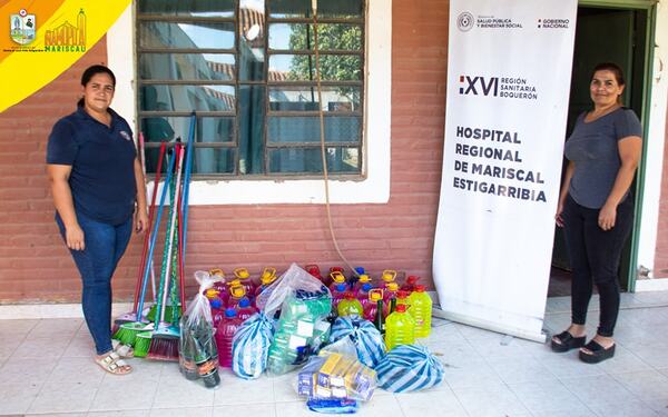 Municipalidad de Mcal. Estigarribia entregan insumos de limpieza y artefactos eléctricos al Hospital Regional