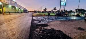 Municipalidad prosigue con los trabajos de recapados y asfaltados en la línea internacional - Radio Imperio