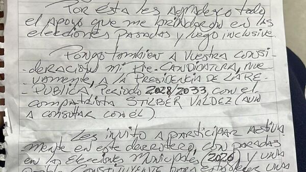 Payo escribió una carta y anunció que quiere presentarse para presi en 2028