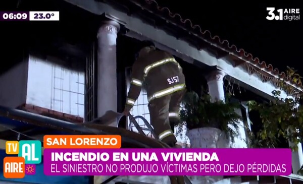 Incendio consume parte de una vivienda en San Lorenzo - Unicanal