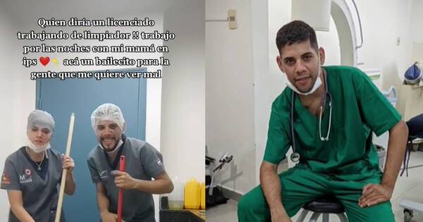 La Nación / Aplauden en TikTok a joven enfermero de día y limpiador de noche
