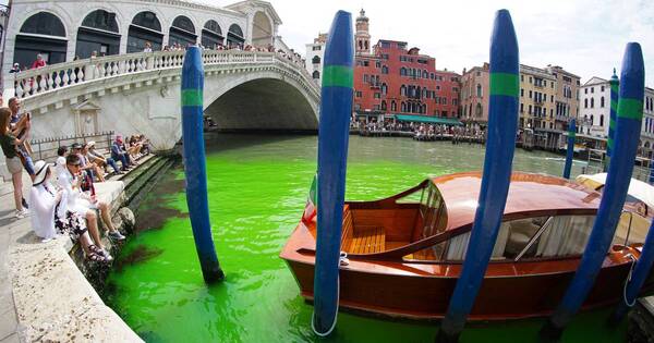La Nación / Aguas de Venecia teñidas de verde