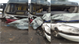 Bus quedó sin frenos y se llevó por delante a ¡cinco vehículos!