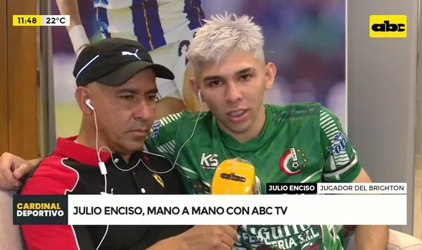 Julio Enciso, en ABC TV: la experiencia en el Brighton y la anécdota antes del debut   - Fútbol Internacional - ABC Color