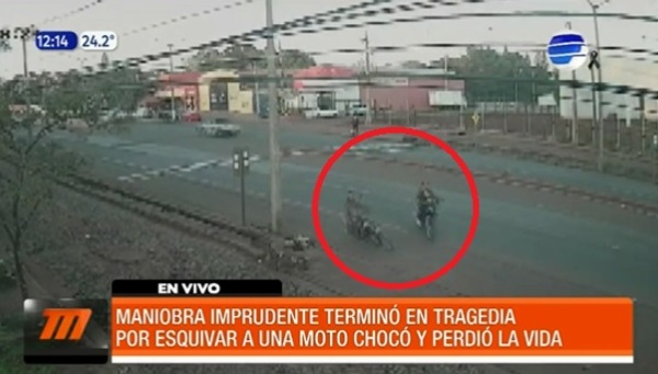 Hombre muere tras esquivar a motociclista que cruzó sin mayores cuidados