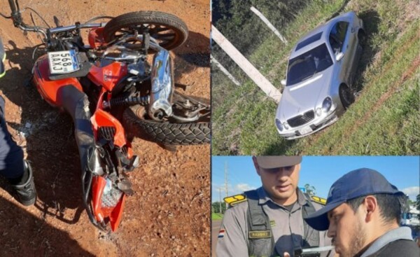 Motociclista herido tras ser chocado por automóvil,  en Hernandarias