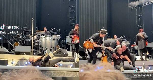 La Nación / ¡Un gran susto! Bruce Springsteen sufrió aparatosa caída en pleno show