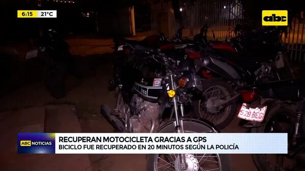 Video: Recuperan motocicleta gracias a GPS  - ABC Noticias - ABC Color