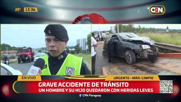 Grave accidente de tránsito en zona de Mariano Roque Alonso-Limpio - C9N