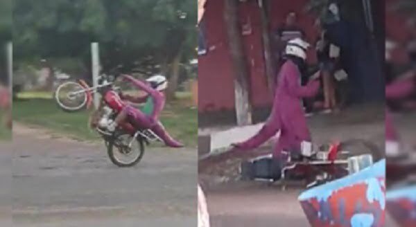 El Barney motoqueiro haciendo “willy” causa furor en redes - Noticiero Paraguay