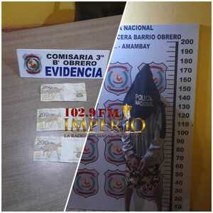 Policía detiene a un joven por realizar compras con billetes falsos - Radio Imperio