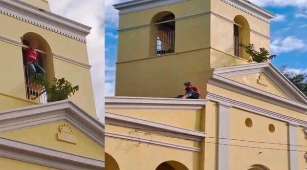 Mujer subió al techo de una iglesia para tirarse y terminar con su vida, pero la salvaron - Noticiero Paraguay