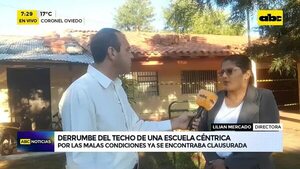 Video: Derrumbe del techo de una escuela céntrica en Coronel Oviedo  - ABC Noticias - ABC Color