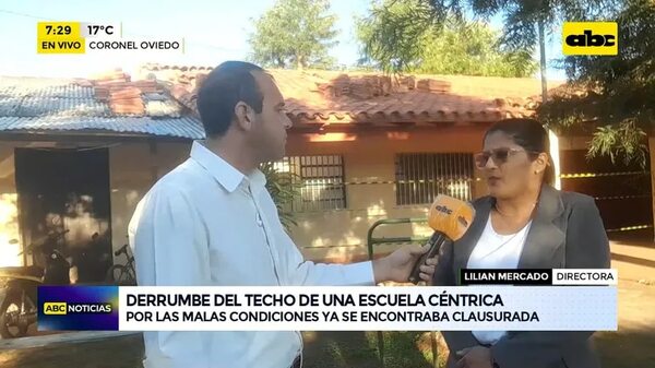 Video: Derrumbe del techo de una escuela céntrica en Coronel Oviedo - ABC Noticias - ABC Color