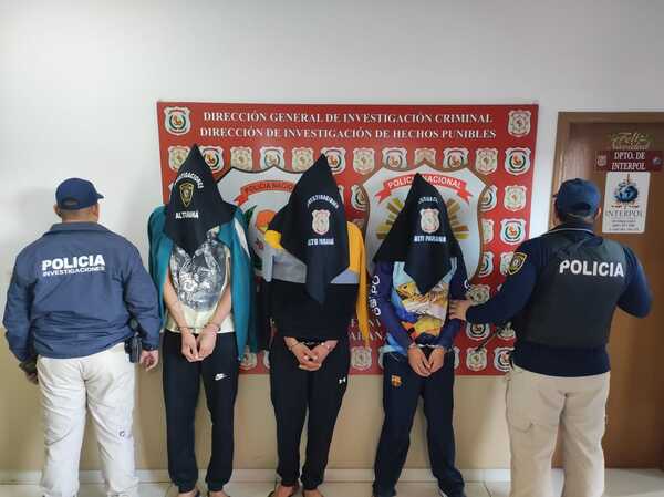 Detienen a tres sospechosos de estar implicados en violentos asaltos en Alto Paraná