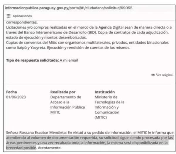 MITIC, aplazado en transparencia: mantiene en la nebulosa rendición sobre megaproyecto - ADN Digital