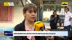 Video: Implementan detector de metales en un colegio de Limpio  - ABC Noticias - ABC Color
