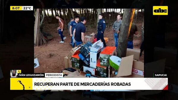 Video: Recuperan parte de las mercaderías robadas  - ABC Noticias - ABC Color