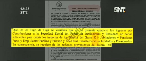 IPS: Usaron rentas de reserva del fondo jubilatorio - SNT