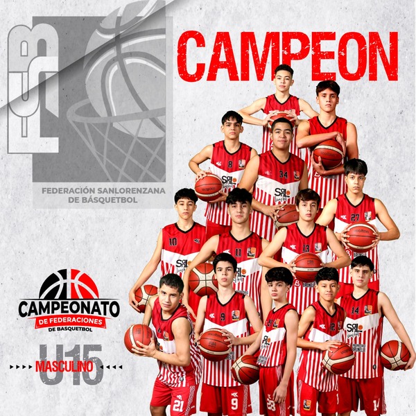 Junta distinguirá a campeones del Campeonato de Federaciones de Básquetbol Masculino U15 - San Lorenzo Hoy