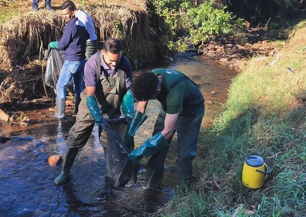 Retiran gran cantidad de residuos del arroyo Saltito de Ciudad del Este - ABC en el Este - ABC Color
