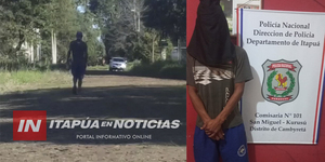 POLICÍAS ATRAPARON A SOSPECHOSO DE HABER ROBADO UN CELULAR EN CAMBYRETÁ - Itapúa Noticias