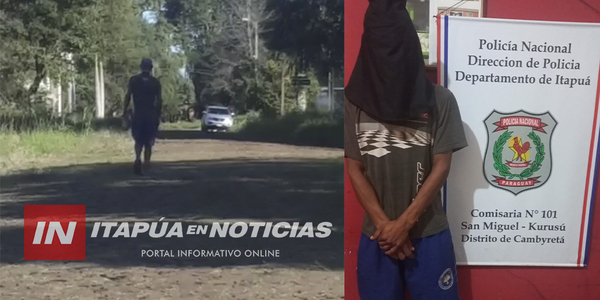POLICÍAS ATRAPARON A SOSPECHOSO DE HABER ROBADO UN CELULAR EN CAMBYRETÁ - Itapúa Noticias