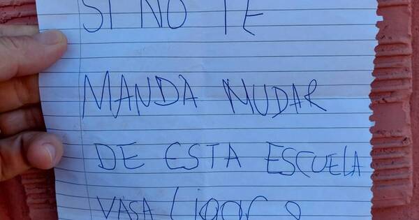 La Nación / Hallan advertencia de muerte contra docente en Zanja Pytã