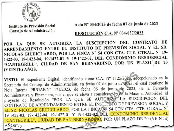 Sobrino de Abdo Benítez y un fiscal son beneficiados con lotes de IPS en San Ber - Política - ABC Color