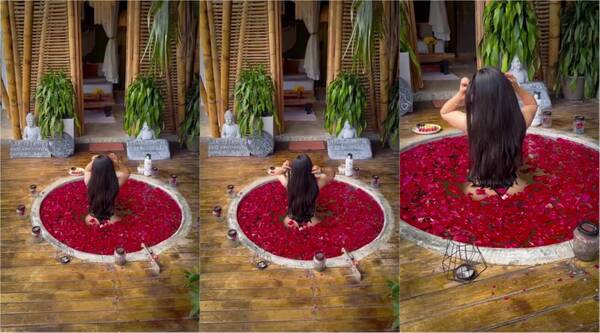 [VIDEO] ¡Chuli de pelotero se baña entre pétalos de rosas!