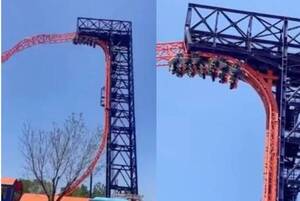 [VIDEO] ¡Qué miedo! Quedaron colgados en una montana rusa
