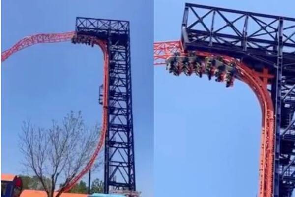 [VIDEO] ¡Qué miedo! Quedaron colgados en una montana rusa