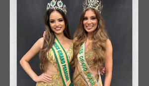 Miss Grand Paraguay en la coronación de la Miss Grand Brasil