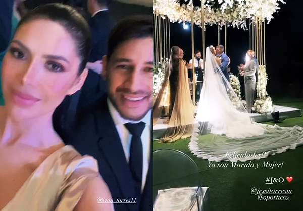 Romina Bogado con Tito Torres en la boda de Jessica Torres y Oscar Portillo | OnLivePy