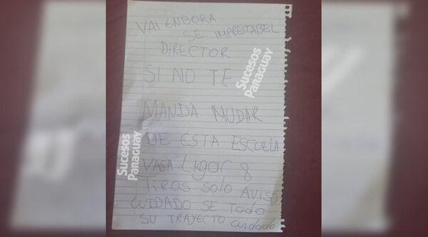 Suman y siguen las amenazas en escuelas, ahora en Zanja Pytâ: “Vas a ligar 8 tiros”
