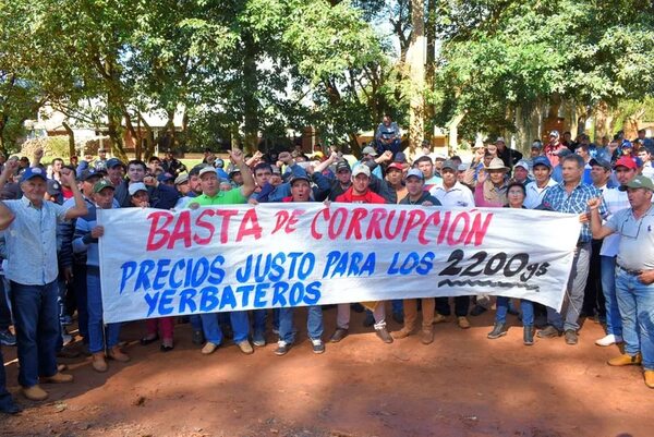 Exigen mejor precio por la yerba mate en Paso Yobái - Nacionales - ABC Color