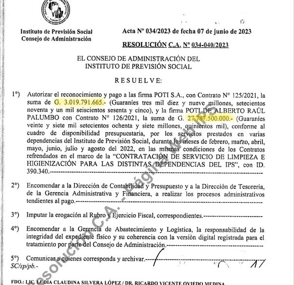 IPS usa fondos de maternidad para millonario pago a firmas sancionadas - Política - ABC Color