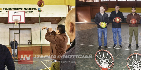 HINTERLEITNER PARTICIPÓ DE ENTREGA DE AROS DE BÁSQUETBOL EN CAMBYRETÁ - Itapúa Noticias