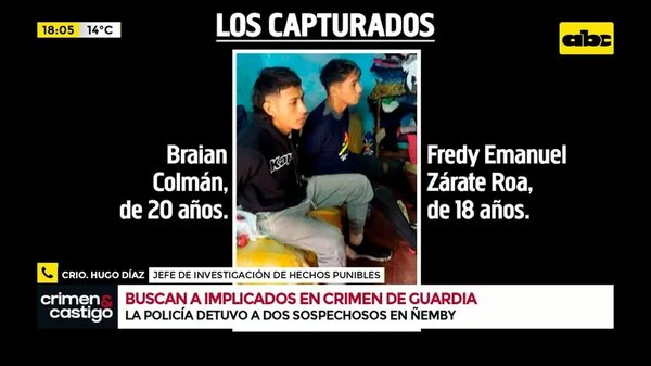 Video: Capturaron a dos sospechosos del asesinato del guardia de seguridad - Crimen y castigo - ABC Color