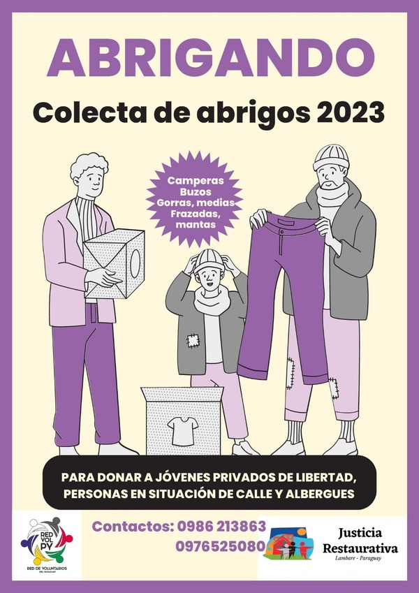 A fin de combatir el frío, recaudarán abrigos para personas en situación de vulnerabilidad