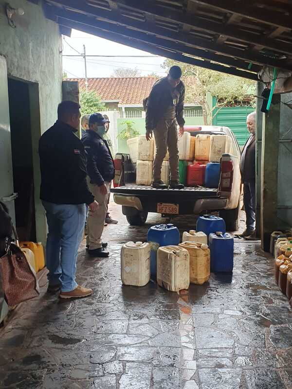 En allanamiento incautan más de 1.600 litros de combustible de contrabando